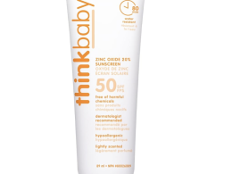 Thinkbaby SPF 50+ Baby Mineral Sunscreen – Safe, Natural Sunblock for Babies - Water Resistant Sun Cream – Broad Spectrum UVA/UVB Sun Protection – Vegan Baby Sunscreen Lotion, 3 Oz.
